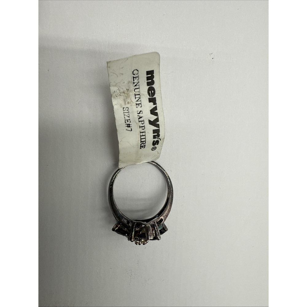 Vintage NOS Starburst Sapphire Cubic Zirconia Sterling Silver Ring Size‎ 7 - Picture 4 of 6